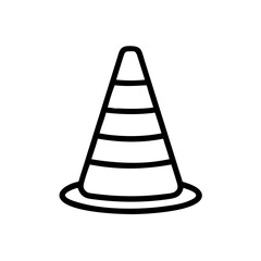 Fototapeta premium Orange traffic cone icon design.