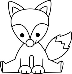 Fox Outline Coloring