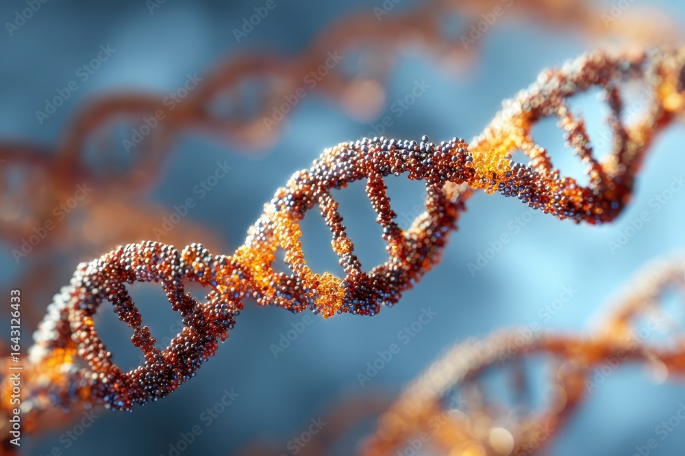 Aufkleber visual representation of a dna double helix structure showcasing the intricate details of genetic ma