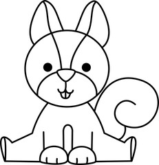 Squirrel Outline Coloring