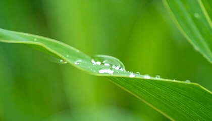 Naklejka premium Dew-kissed leaf close-up