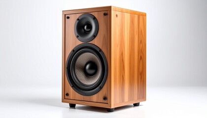 wooden speaker isolated on white