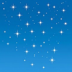 A design of many white stars on a gradient blue background.