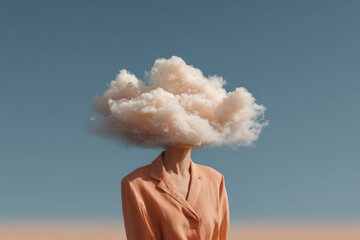 above person head individual climate clouds uniquely represent their emotions and thoughts