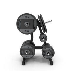 Adjustable weight plates pivot rack isolated on transparent background