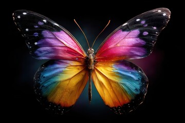Vibrant rainbow butterfly wallpaper adds a touch of color to any decorative space and creates an inviting atmosphere for nature lovers