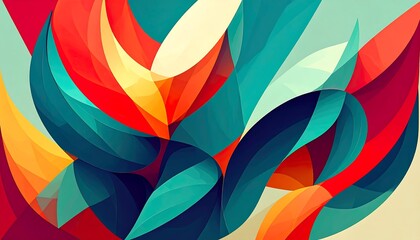 Obraz premium Abstract swirling shapes in vibrant colors