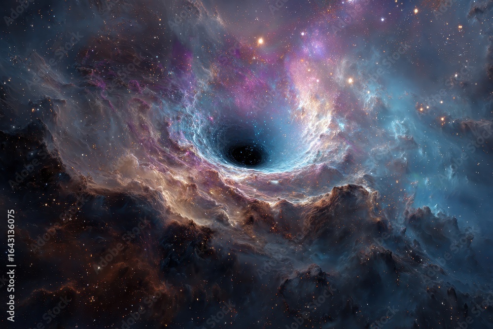 Canvas Prints cosmic black hole draws in vibrant nebula in a spectacular display of celestial activity and energy