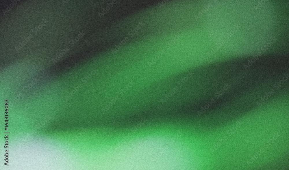 Poster green shape on grainy textured grunge black backdrop, abstract glowing dynamic noise texture backgro