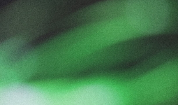 Green shape on grainy textured grunge black backdrop, abstract glowing dynamic noise texture background