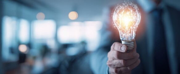 The glowing lightbulb symbolizing innovative ideas and creative solutions in business.