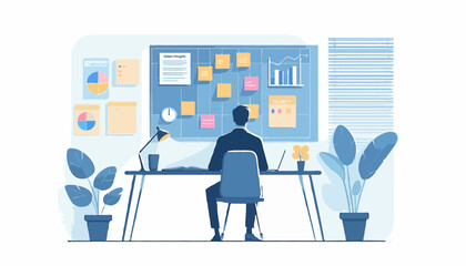 vector illustration of a project manager