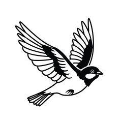 Sparrow Flying Silhouette Minimal Vector Icon
