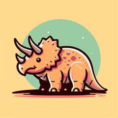 triceratops dinosaurs illustration