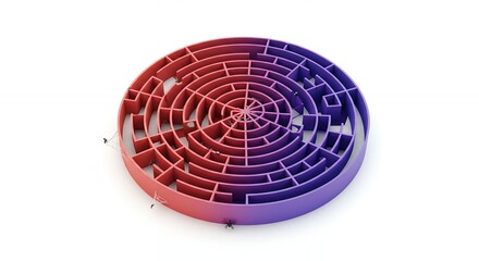 Obraz premium Complex circular maze graphic design