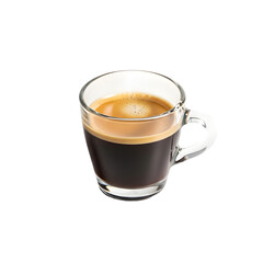 Naklejka premium A hot cup of espresso coffee with crema, isolated on transparent background, perfect for a morning boost