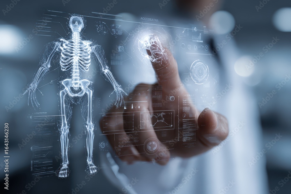 Poster exploring machine learning technology applications in medical imaging at a healthcare conference in 