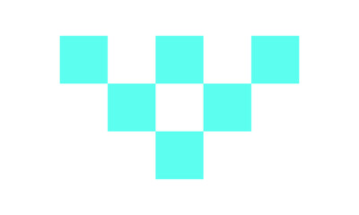 Y2K abstract checker pattern. Retro flat shape with geometric forms. Modern aesthetic, cool design, perfect for vintage collections or streetwear logos.