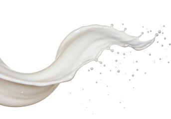 A dynamic splash of white milk isolated on a transparent background, representing freshness and healthy dairy
