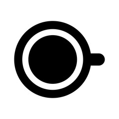 Illustration of a black coffee and coffee accessories icon isolated on a white background