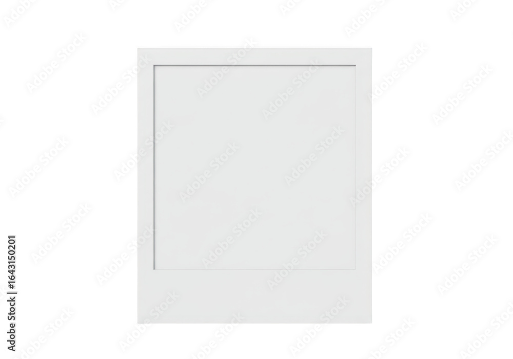 Poster empty white polaroid photo frame isolated on transparent background