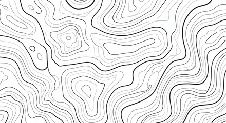 Abstract topographic map illustration with contour lines showing elevation changes on a white background.