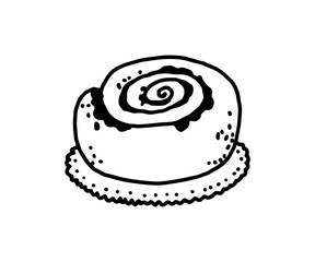 Delicious cinnamon roll with sweet icing, perfect for bakery menus, cafe promotions, dessert blogs, and food-themed illustrations with warm, cozy vibes.