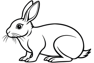 Black outline shows the cartoon rabbit with a white background clearly