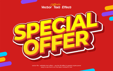 Special offer red sign. Modern concept design with editable text