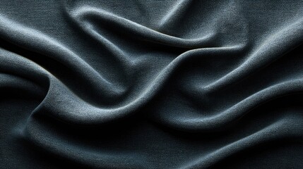 Dark gray fabric with soft, flowing drapes and subtle highlights