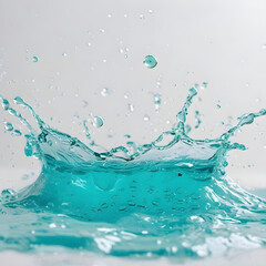 Dynamic aqua blue water splash crown formation