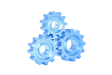 Gears icon. Setting Gear 3d icon. 3d rendering

