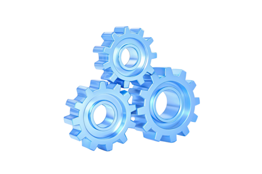 Gears icon. Setting Gear 3d icon. 3d rendering

