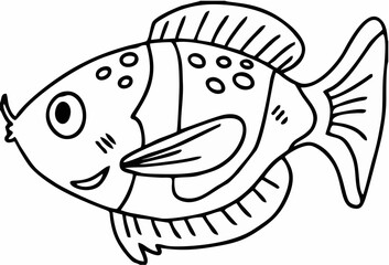 A fish is swimming in the wat...