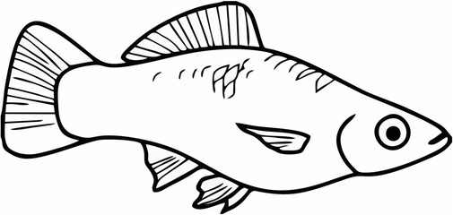 Fototapeta premium Coloring page with female swo...