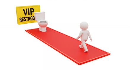 Vip restricted access toilet illustration