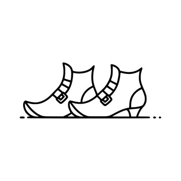 black line art witch boots clip art preview