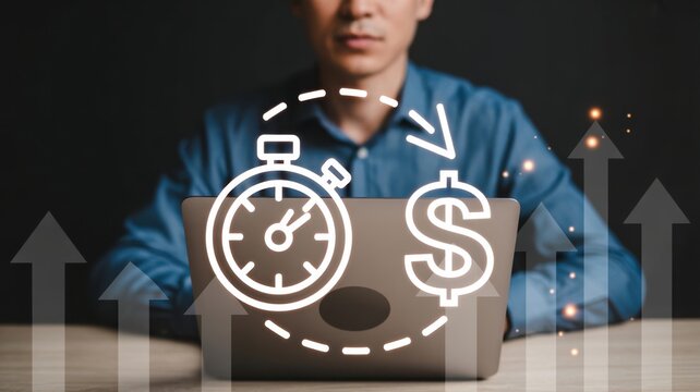 Business Efficiency and Financial Growth, emphasizing time management and profitability