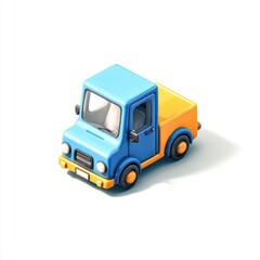 Fototapeta premium Colorful, stylized pickup truck, isometric view