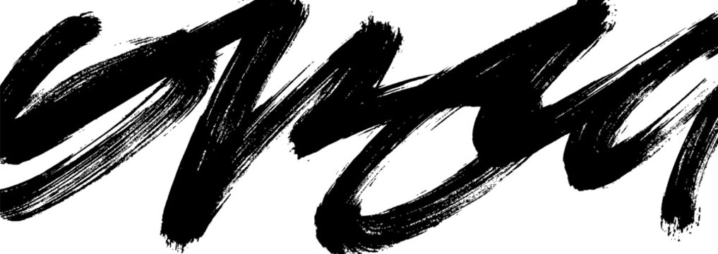 Swoosh and swash typography background. Hand drawn bold squiggly brush stroke.