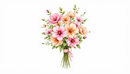 Obraz premium Beautiful pink flower bouquet vibrant spring bloom in lush greenery