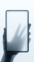 hand and tablet