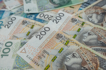 Close-up of Diverse Polish Zloty Currency – Budgeting and Economic Stability