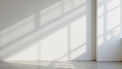 Fototapeta premium Minimalist white room interior with window view and modern chair serene space