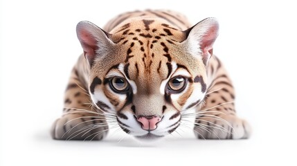 Fototapeta premium Intense gaze clouded leopard closeup captivating wildlife portrait clouded