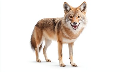 Fototapeta premium Striking red fox in pristine white studio captivating wildlife portrait