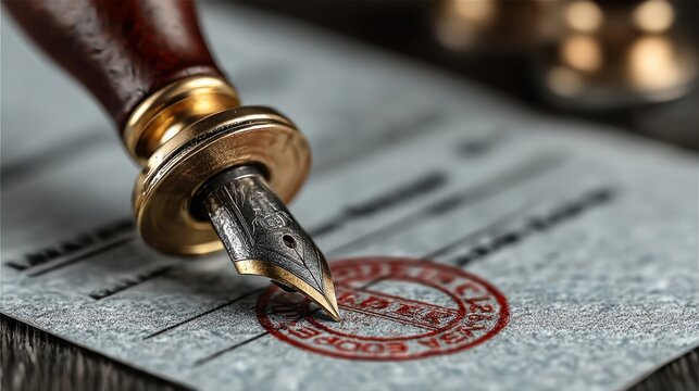 Hand stamping approval on documents for financial confirmation and official recordkeeping