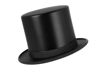 Cylinder black top hat isolated on white background. 3d rendered cylinder hat illustration

