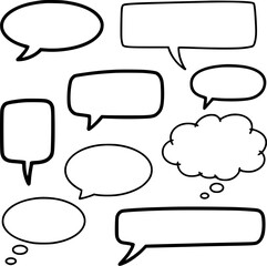 Various speech bubble shapes for communication and thought cloud