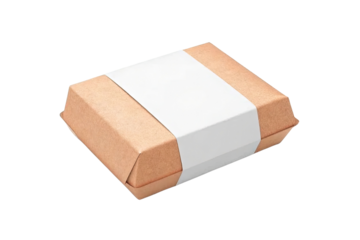 Craft Paper Box For Branding With Blank Paper Label - 3d rendering Packaging Mockup
